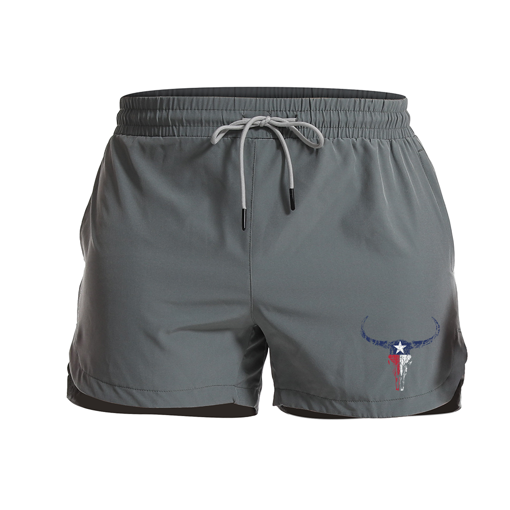 Texas Longhorn Skull Graphic Shorts