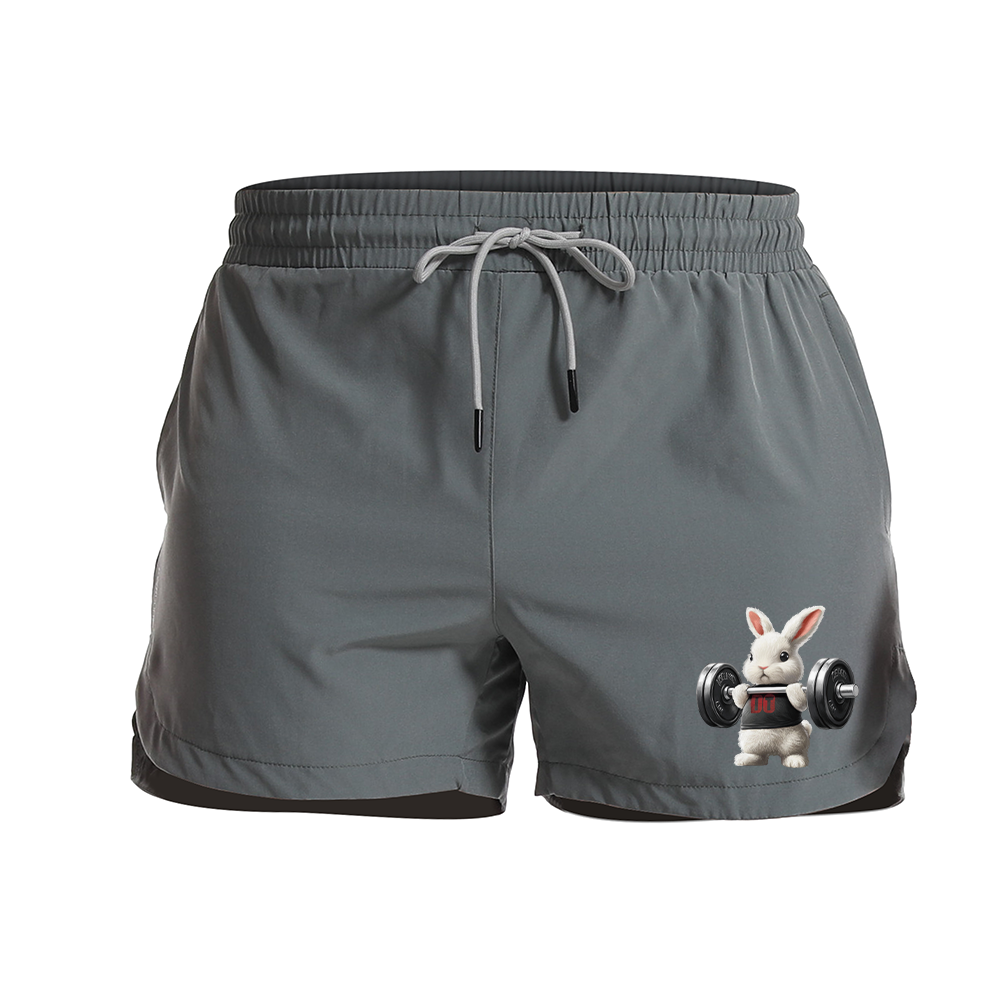 Muscle Rabbit Graphic Shorts