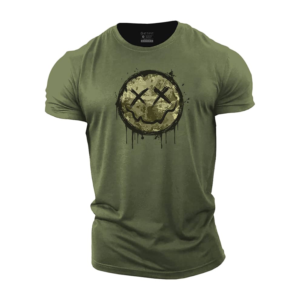 Camouflage Smiley Cotton T-Shirt