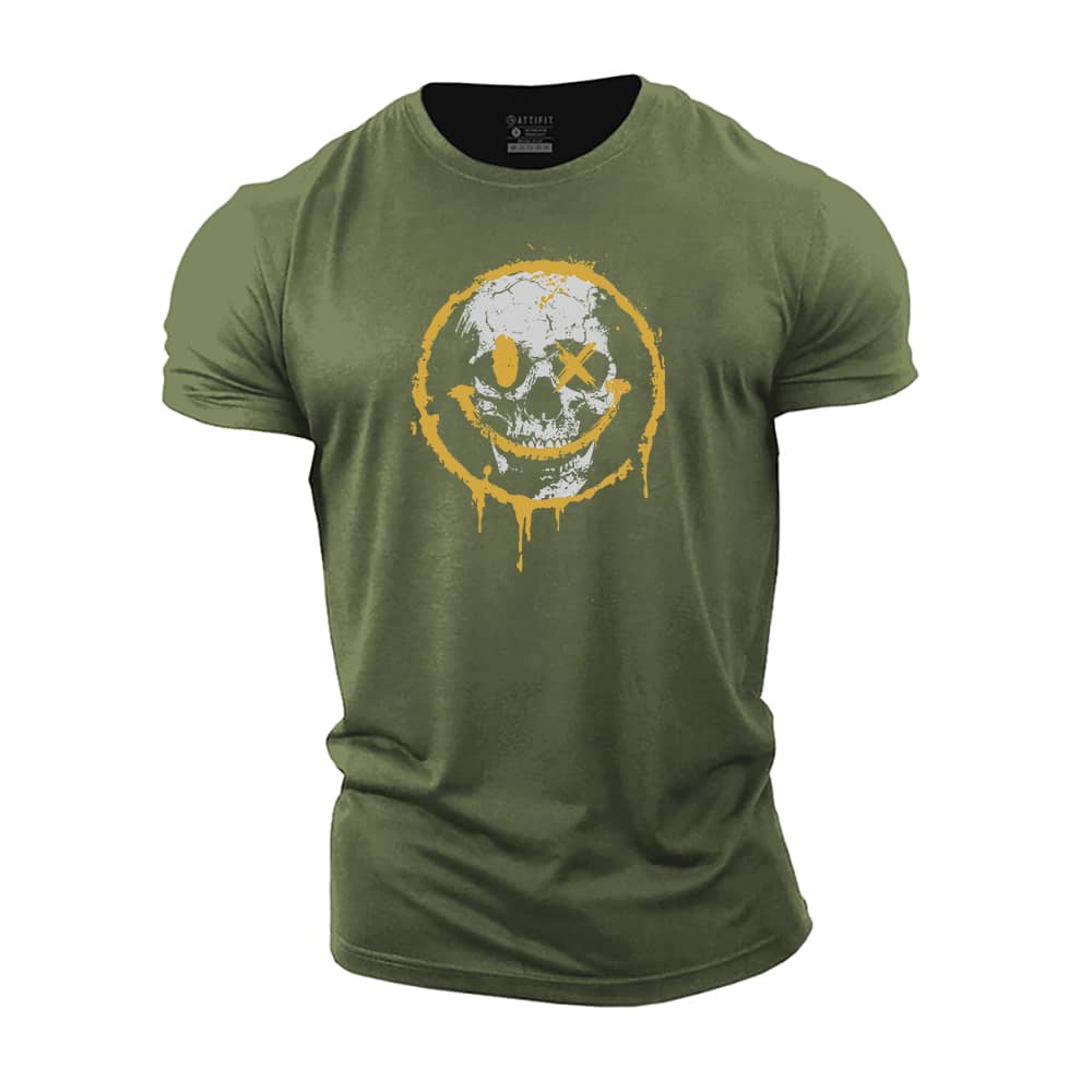 Smiley Skull Cotton T-Shirt