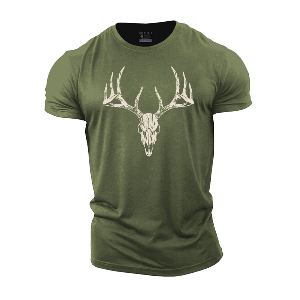 Skull Elk Cotton T-Shirt