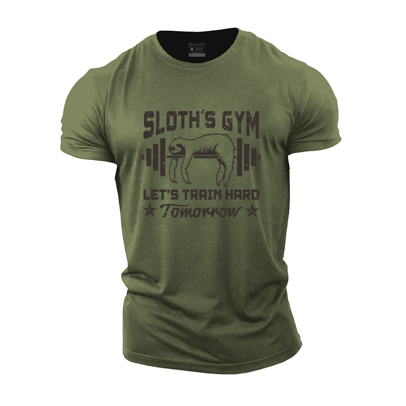 Sloth's Gym Train Hard Tomorrow Cotton T-Shirt