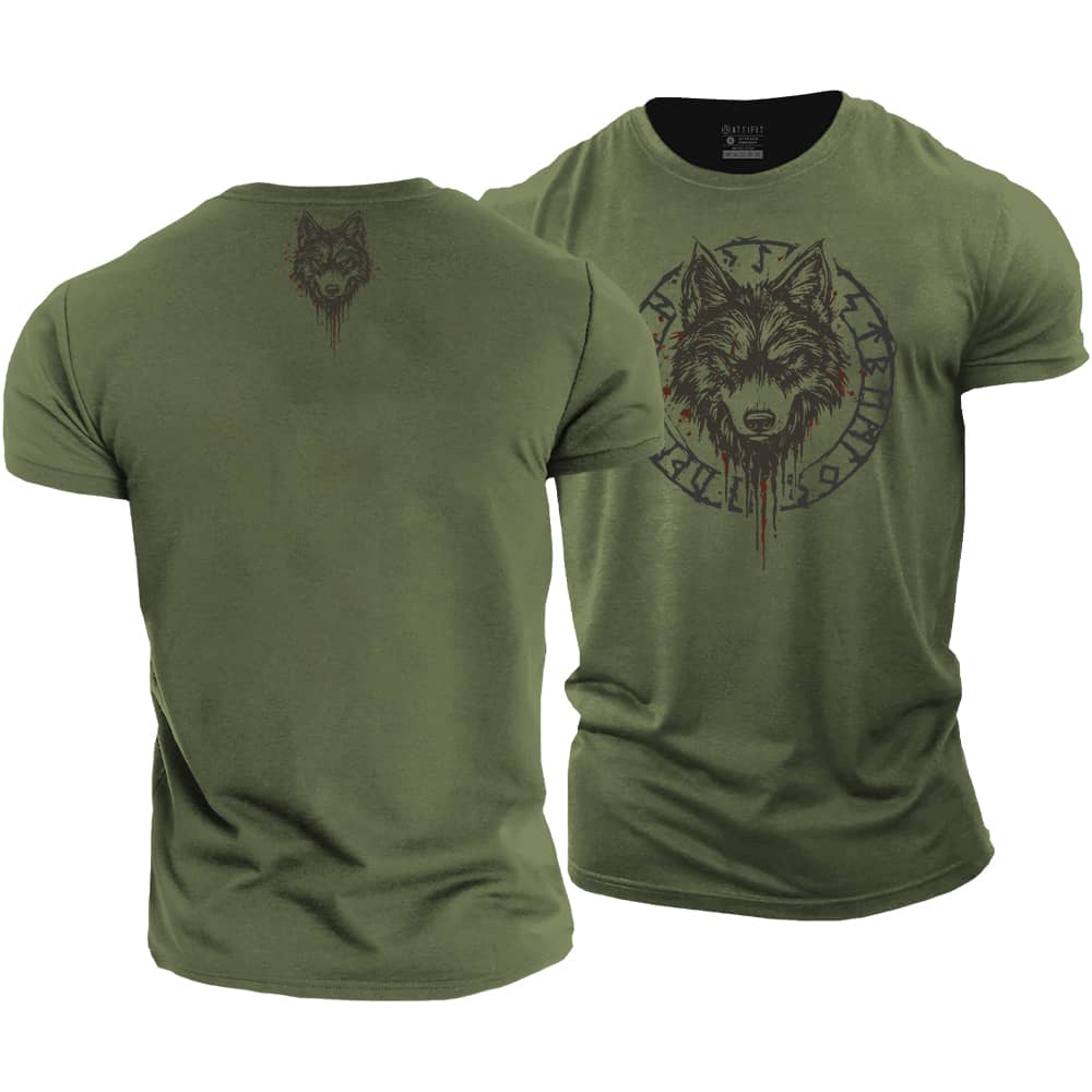 Norse Wolf Cotton T-Shirt