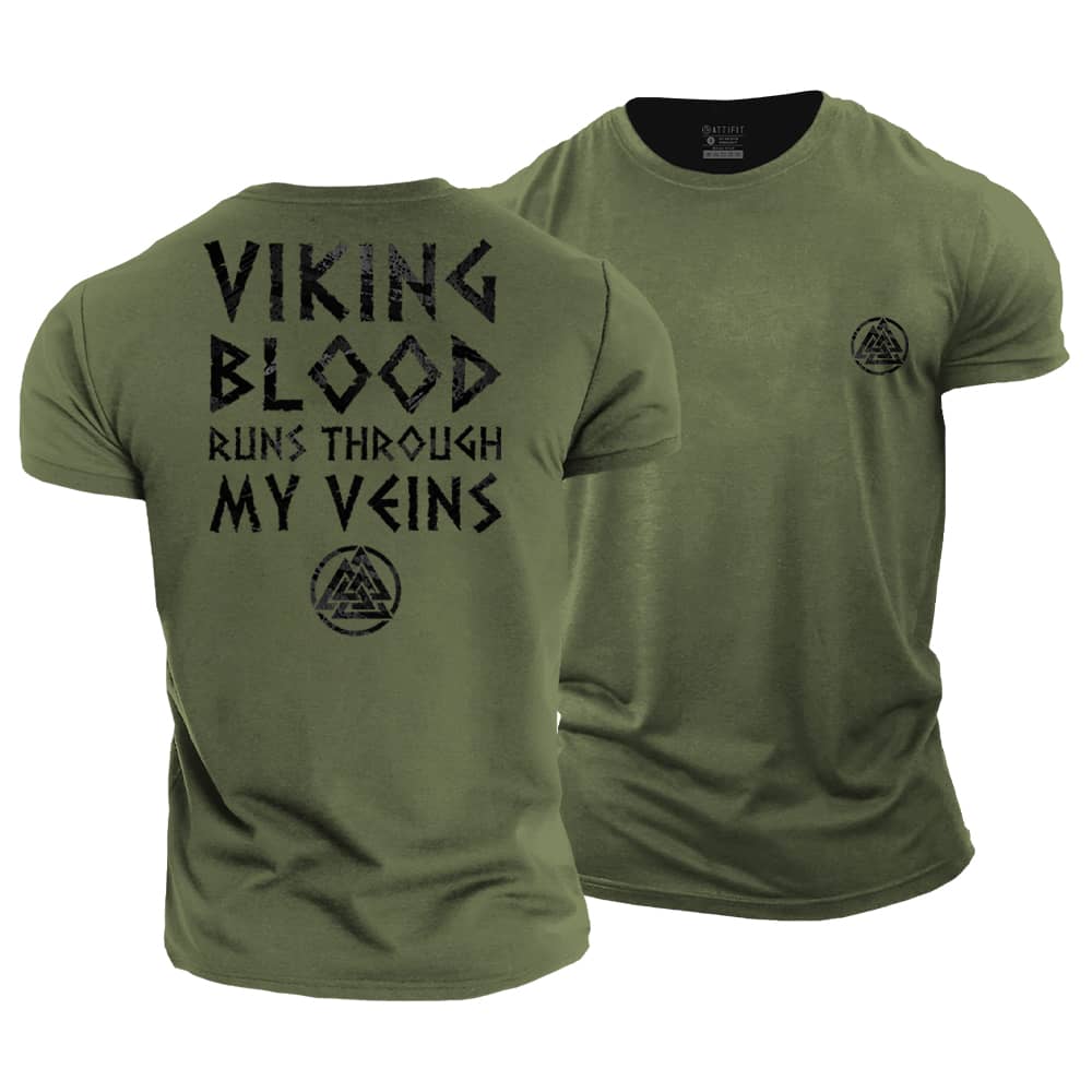 Viking Blood Runs Through My Veins Cotton T-Shirt