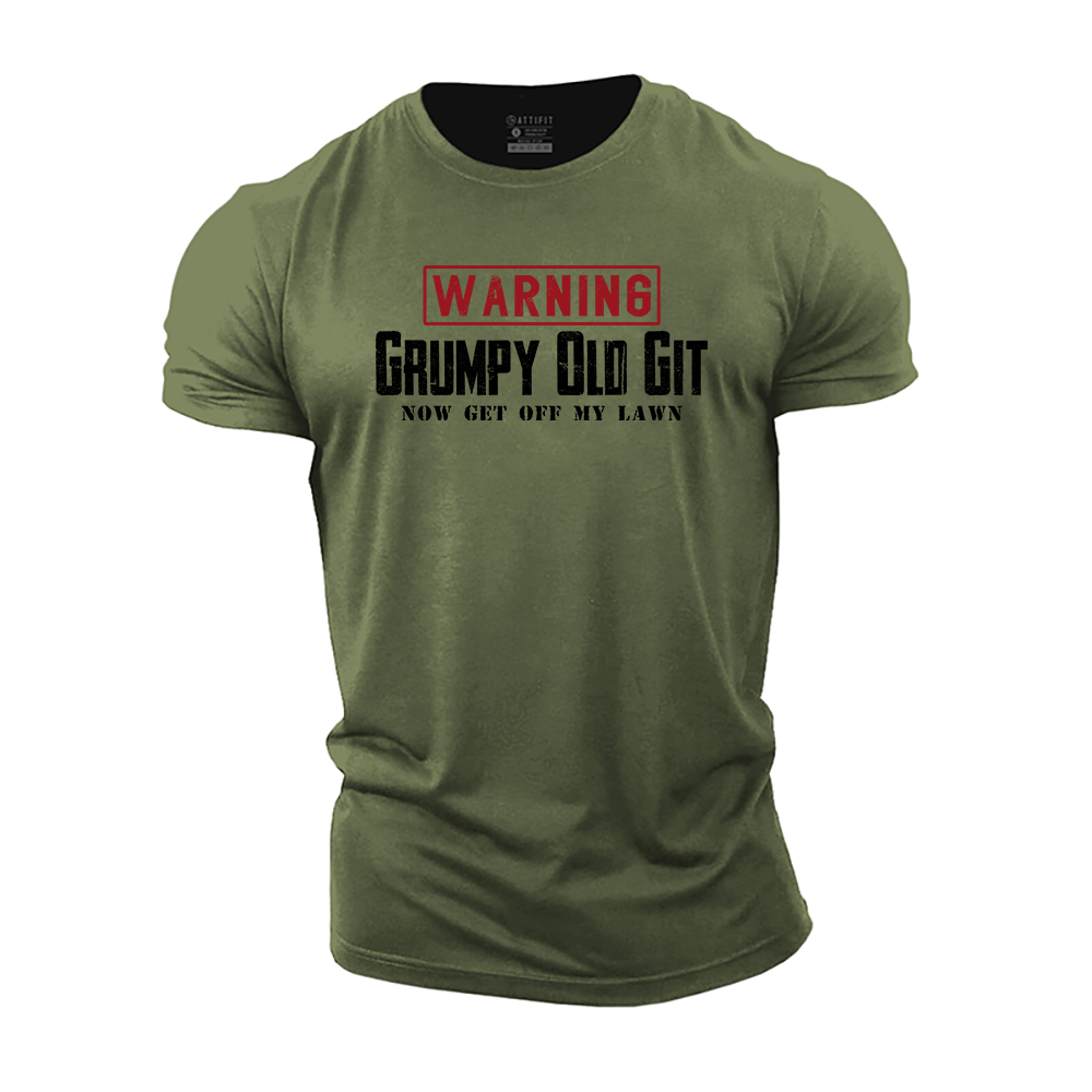 Warning Grumpy Old Git Cotton T-Shirt