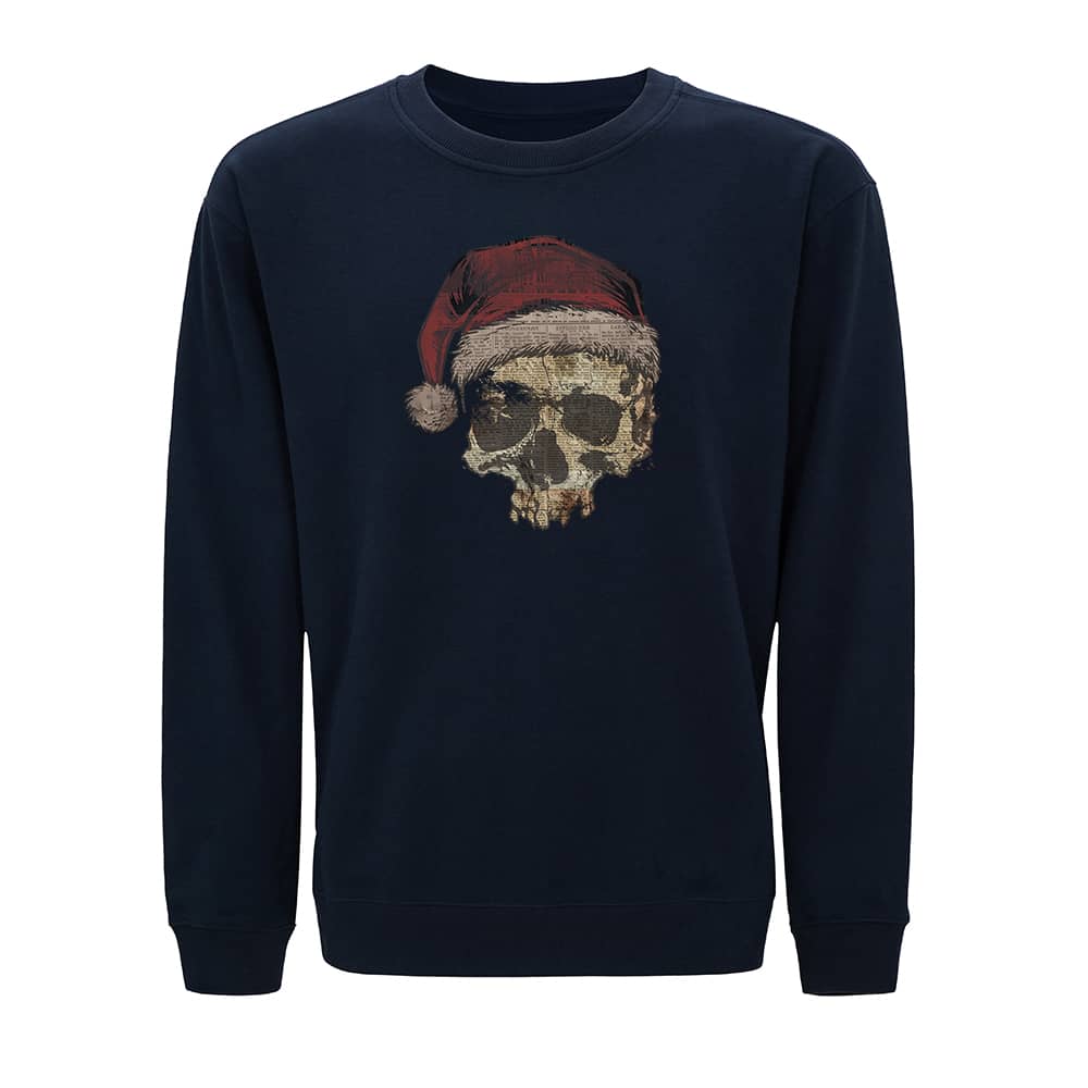 Christmas Skull Newspaper Crewneck Sweatshirt