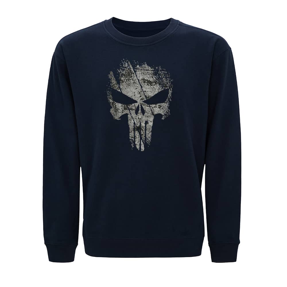 Broken Punisher Skull Crewneck Sweatshirt