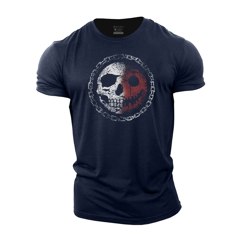 Smiley Skull Cotton T-Shirt