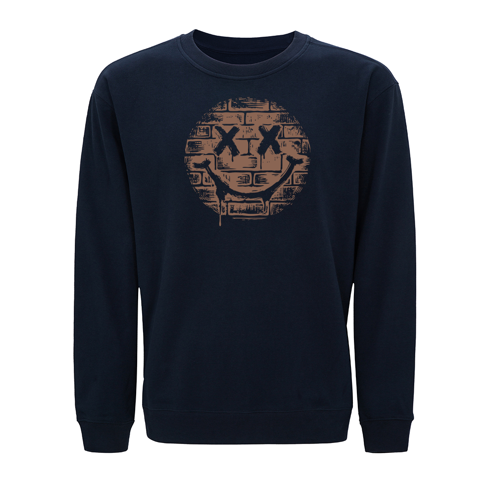 Brick Wall Effect Smile Crewneck Sweatshirt