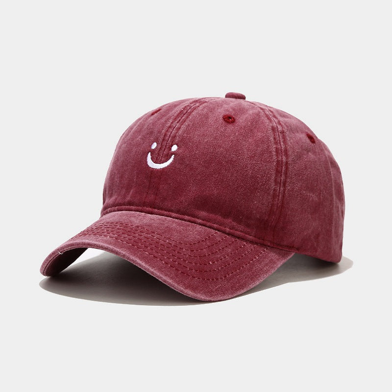 Embroidered Smile Vintage Baseball Cap