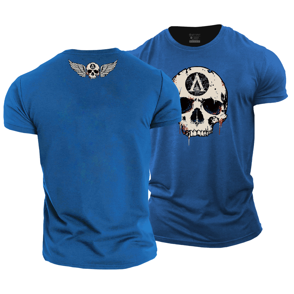 Mini Skull Wings Cotton T-Shirt