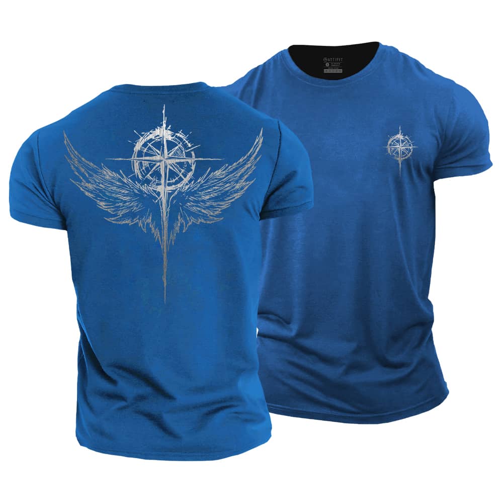 Wings Compass Cotton T-Shirt