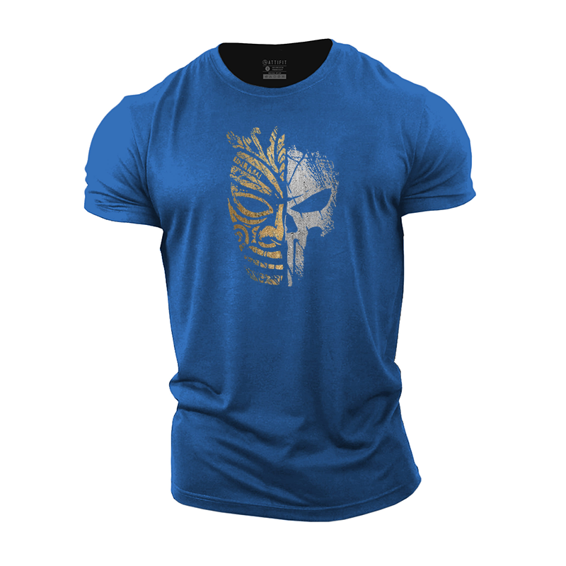 Tiki Mask Skull Cotton T-Shirt