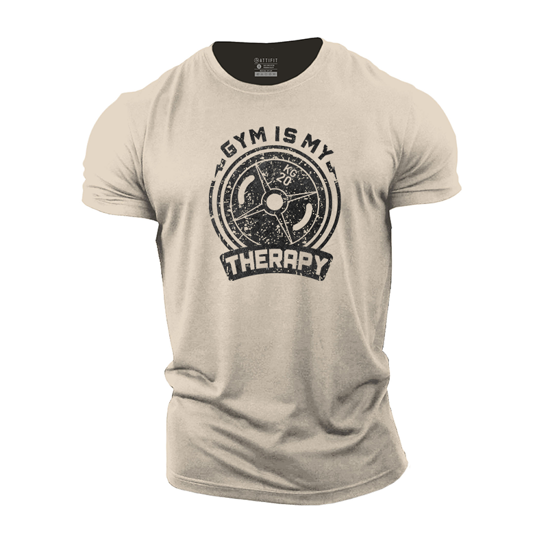 Gym Is My Therapy Cotton T-Shirt