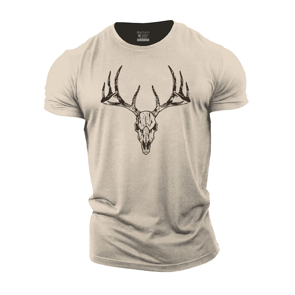 Skull Elk Cotton T-Shirt