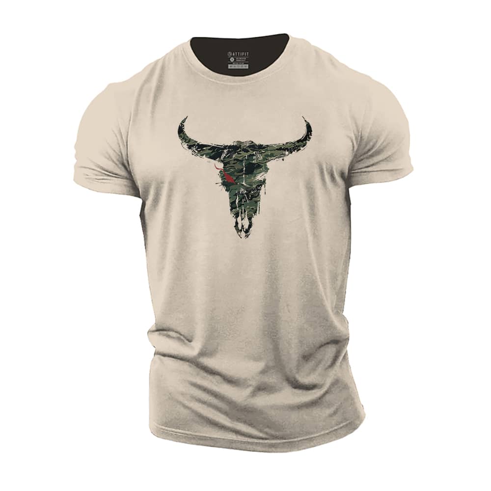 Camouflage Bull Cotton T-Shirt