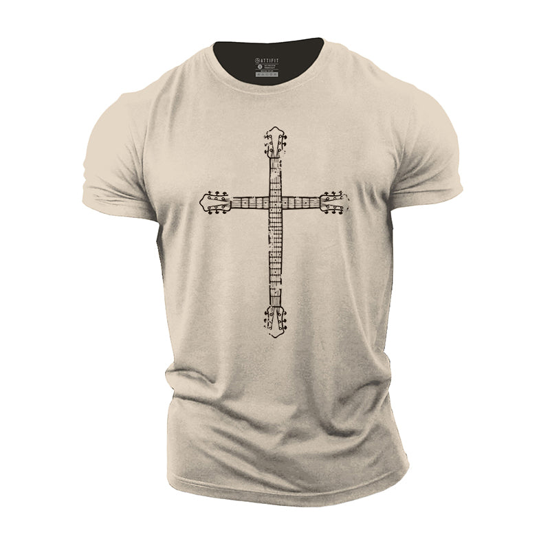 Christian Guitar Cross Cotton T-shirt