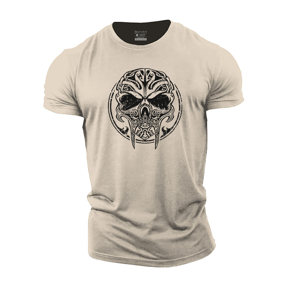 Viking Skull Cotton T-Shirt