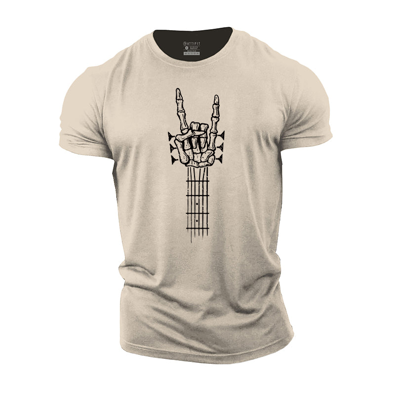 Rock Skull Guitar Cotton T-shirt