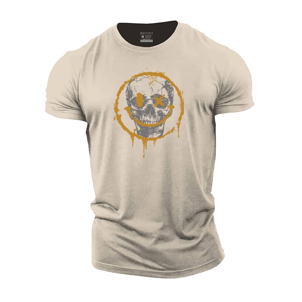 Smiley Skull Cotton T-Shirt