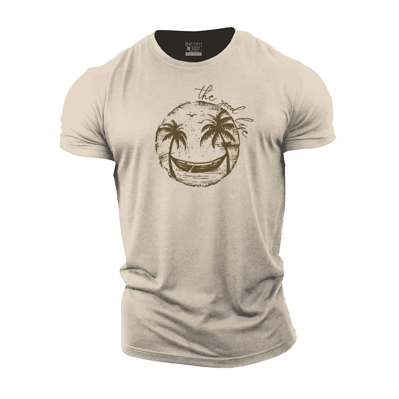 Smiley Palm Tree Cotton T-Shirt