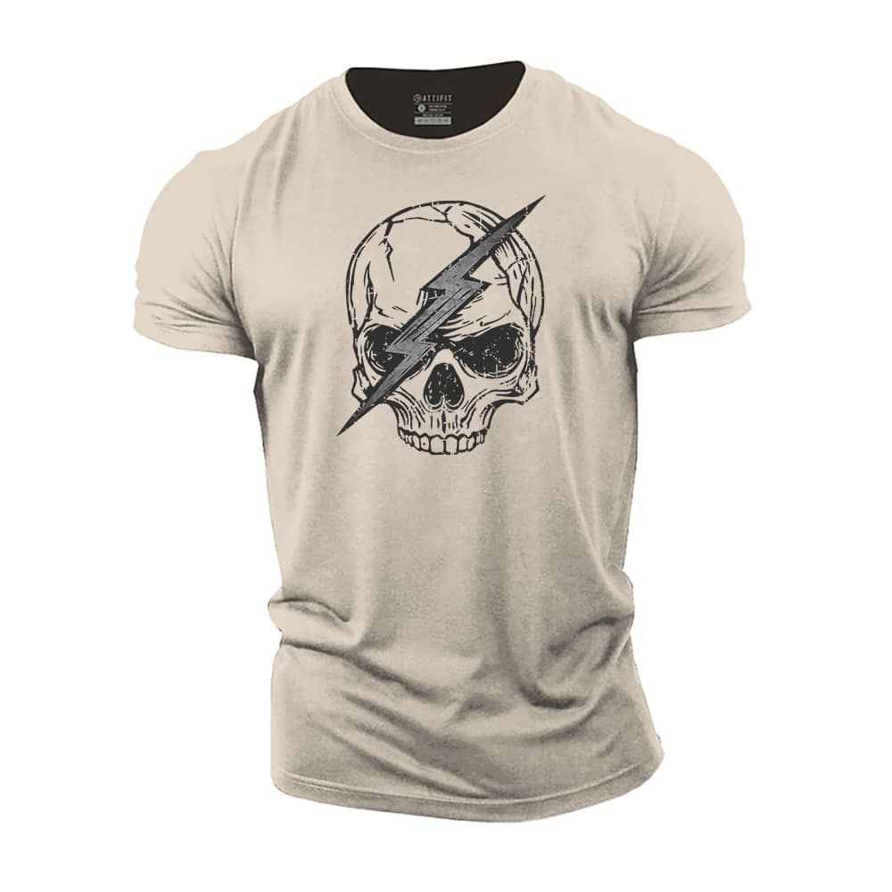 Lightning Skull Cotton T-shirt