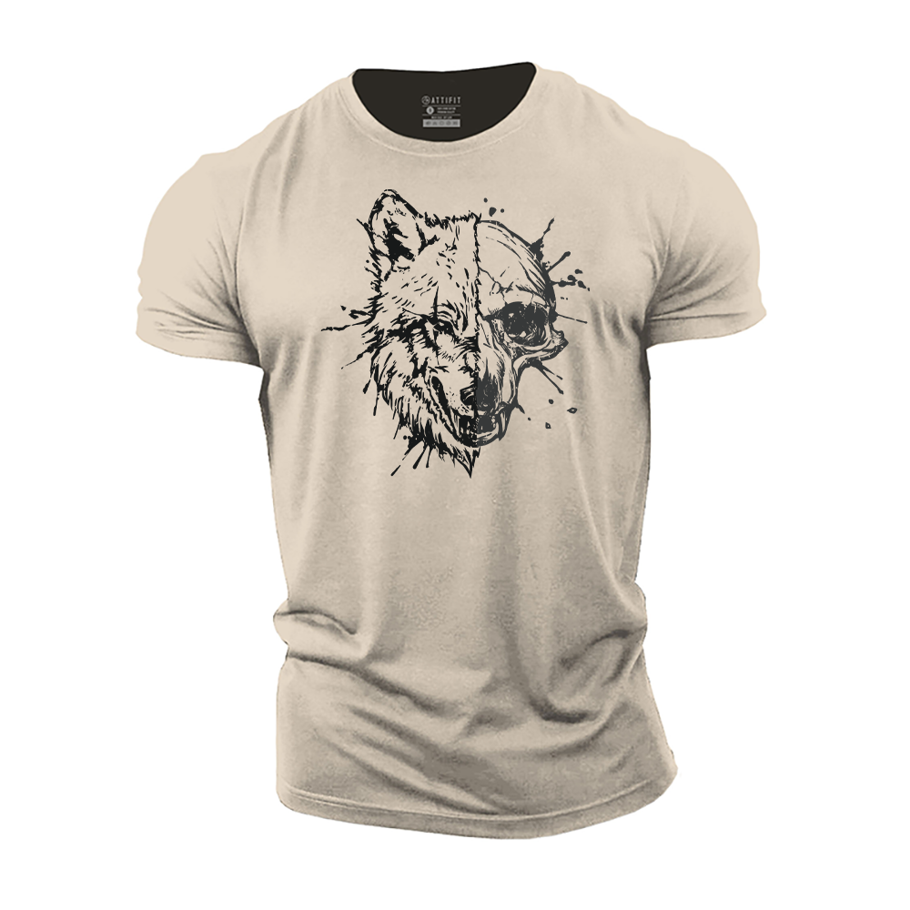 Wolf Skull Cotton T-Shirt