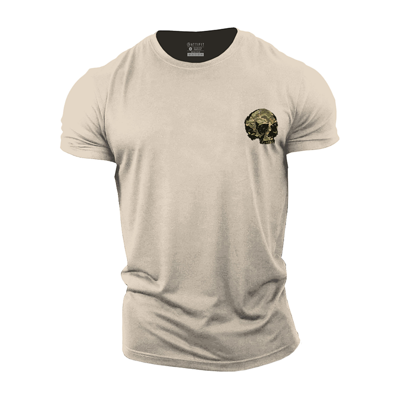 Mini Camouflage Skull Cotton T-Shirt