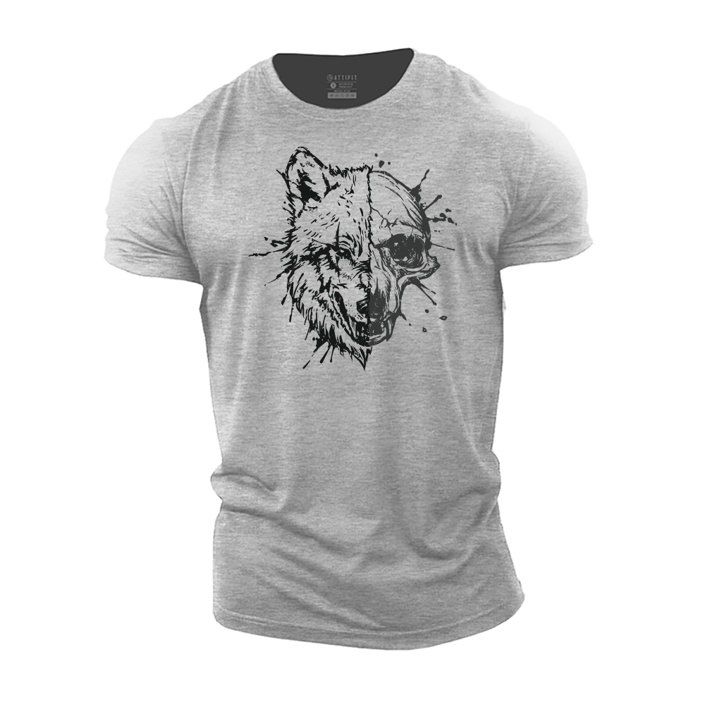 Wolf Skull Cotton T-Shirt