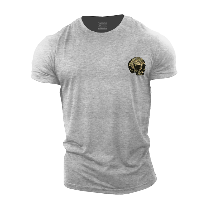 Mini Camouflage Skull Cotton T-Shirt