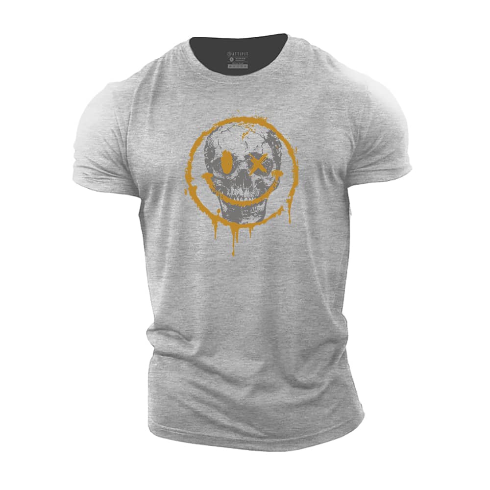 Smiley Skull Cotton T-Shirt