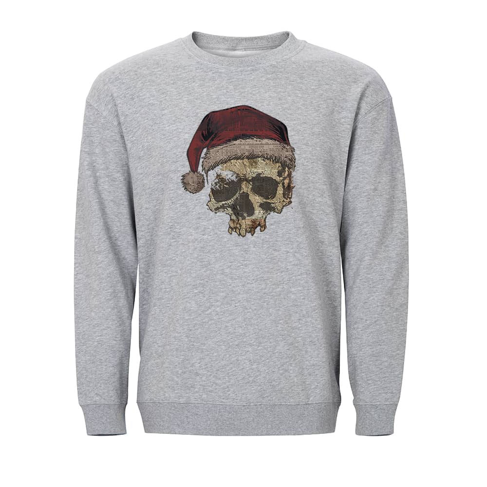 Christmas Skull Newspaper Crewneck Sweatshirt