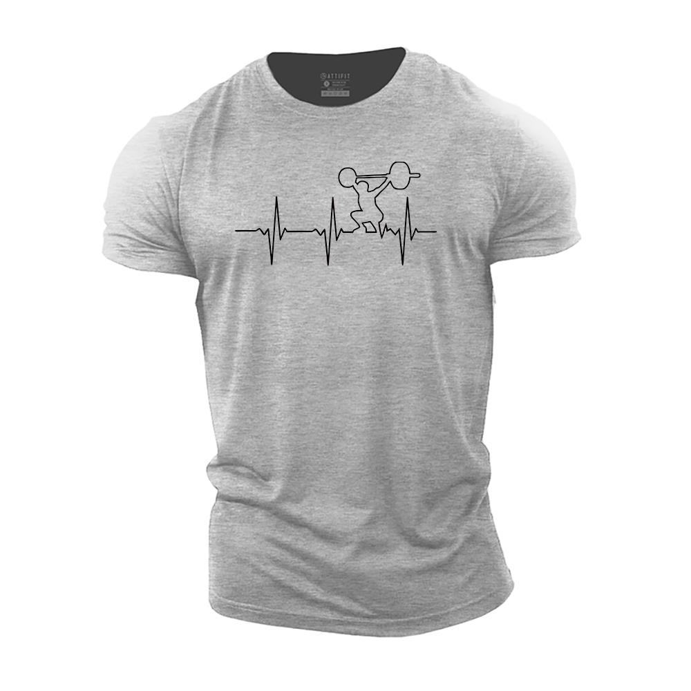 Simple Lines Weightlifting Cotton T-Shirt