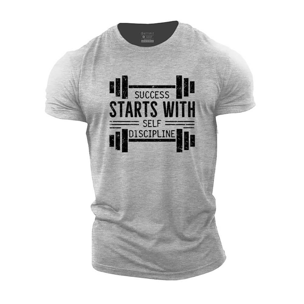 Success Starts with Self-Discipline Cotton T-Shirt