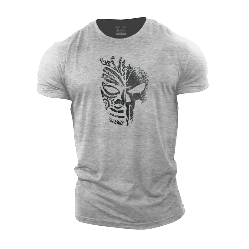 Tiki Mask Skull Cotton T-Shirt