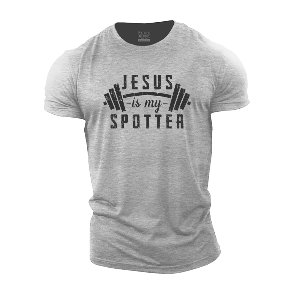 Jesus Is My Spotter Cotton T-Shirt