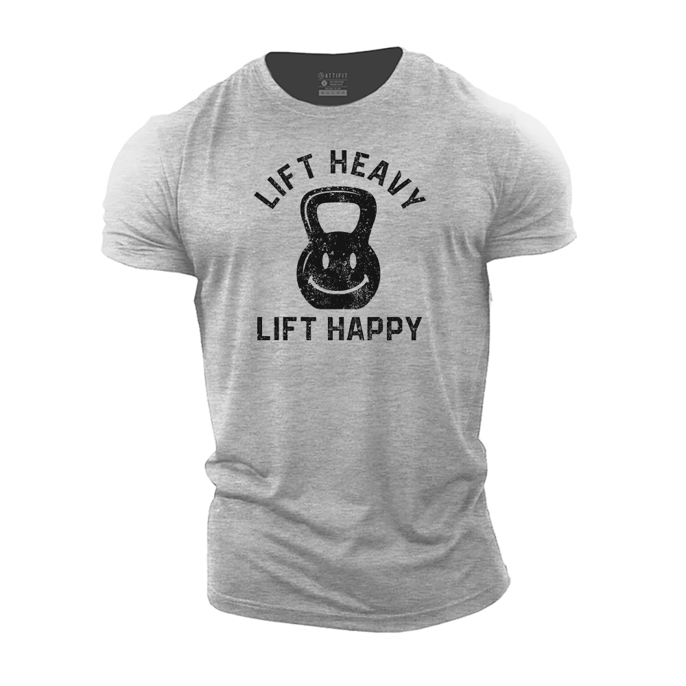 Lift Heavy Lift Happy Cotton T-Shirt