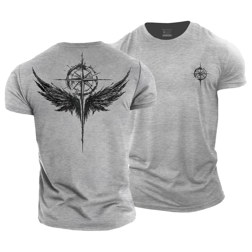 Wings Compass Cotton T-Shirt