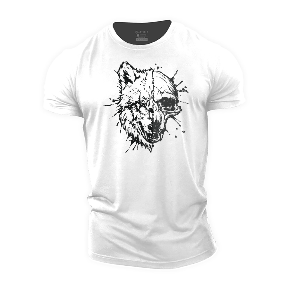 Wolf Skull Cotton T-Shirt