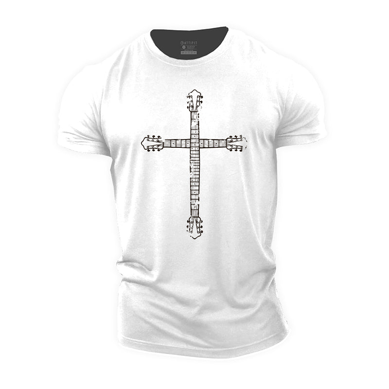 Christian Guitar Cross Cotton T-shirt