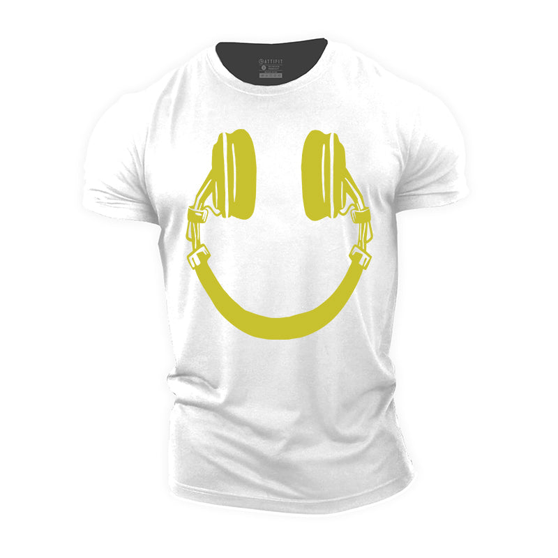 Headphones Smile Cotton T-shirt