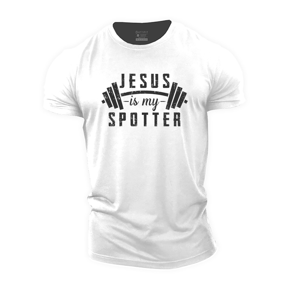 Jesus Is My Spotter Cotton T-Shirt