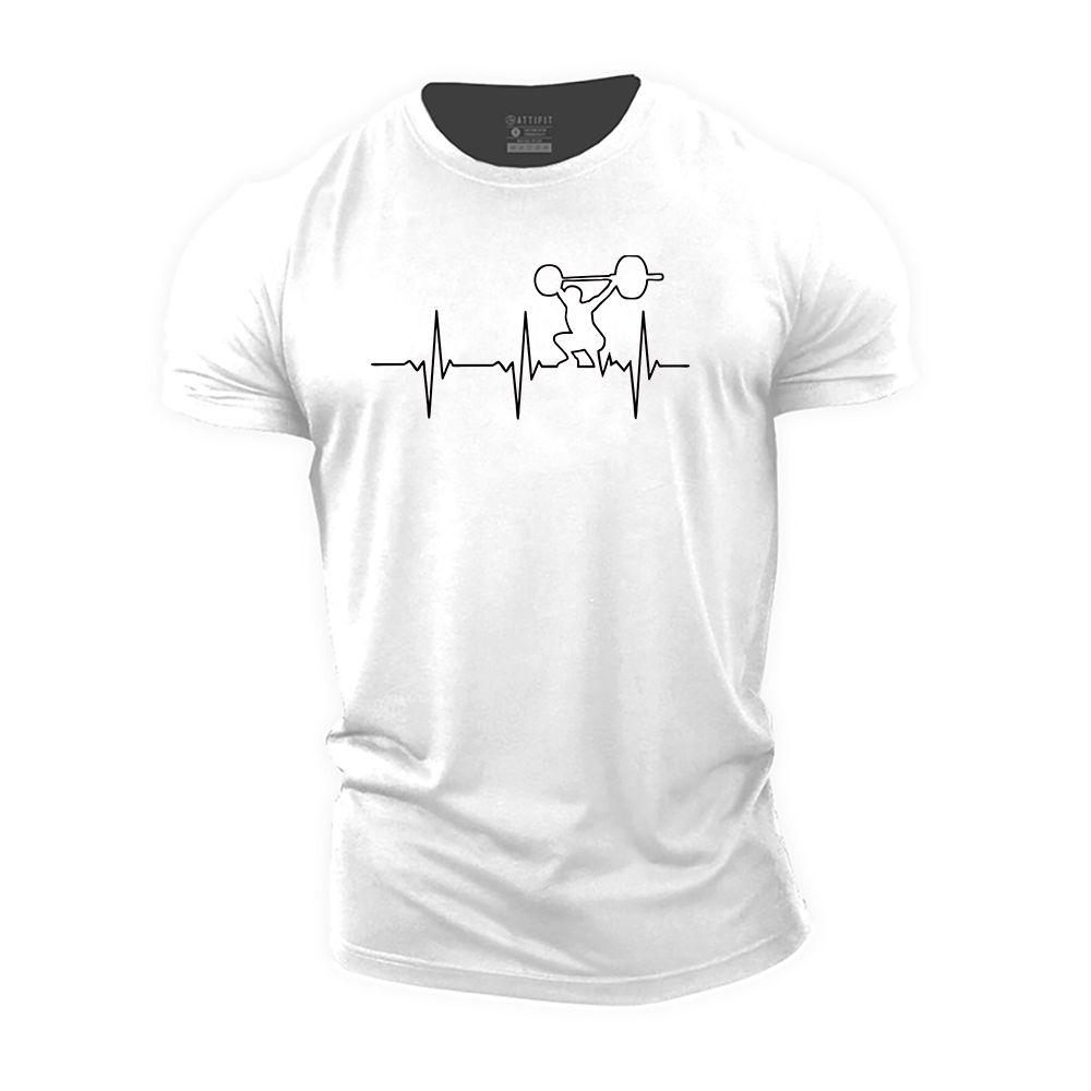 Simple Lines Weightlifting Cotton T-Shirt