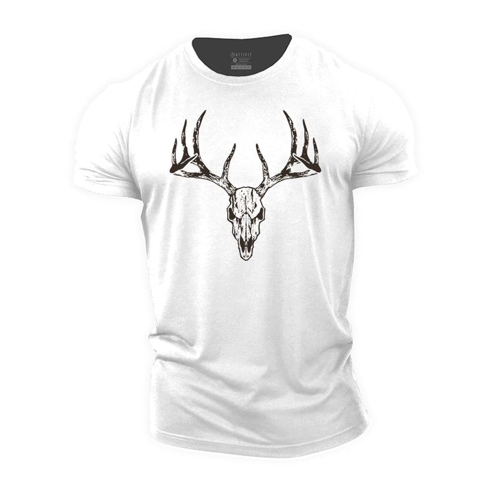 Skull Elk Cotton T-Shirt