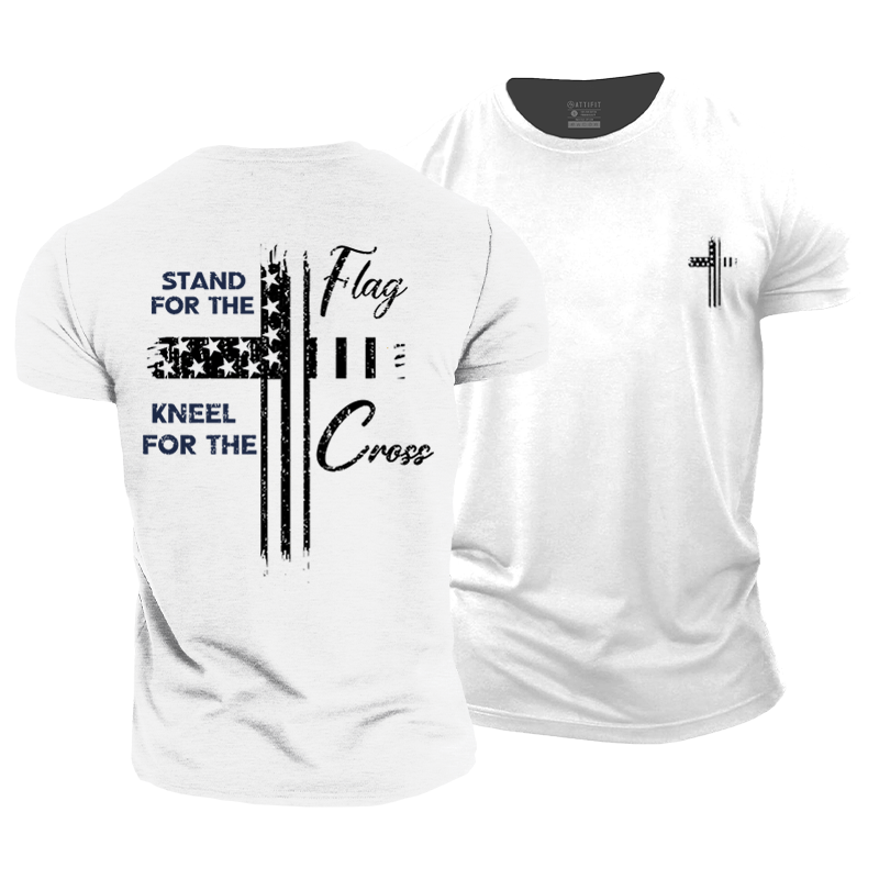 Stand for The Flag Kneel for The Cross Cotton T-Shirt