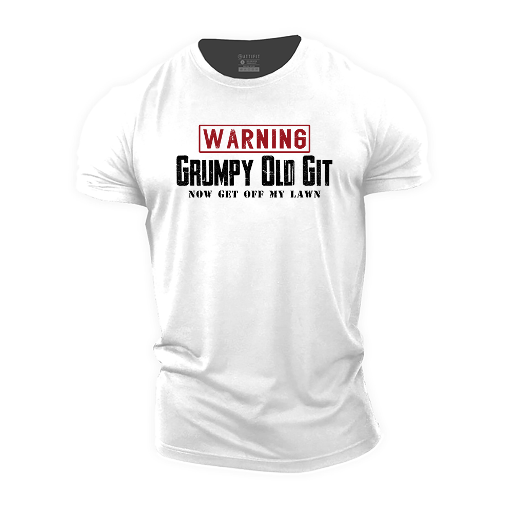 Warning Grumpy Old Git Cotton T-Shirt