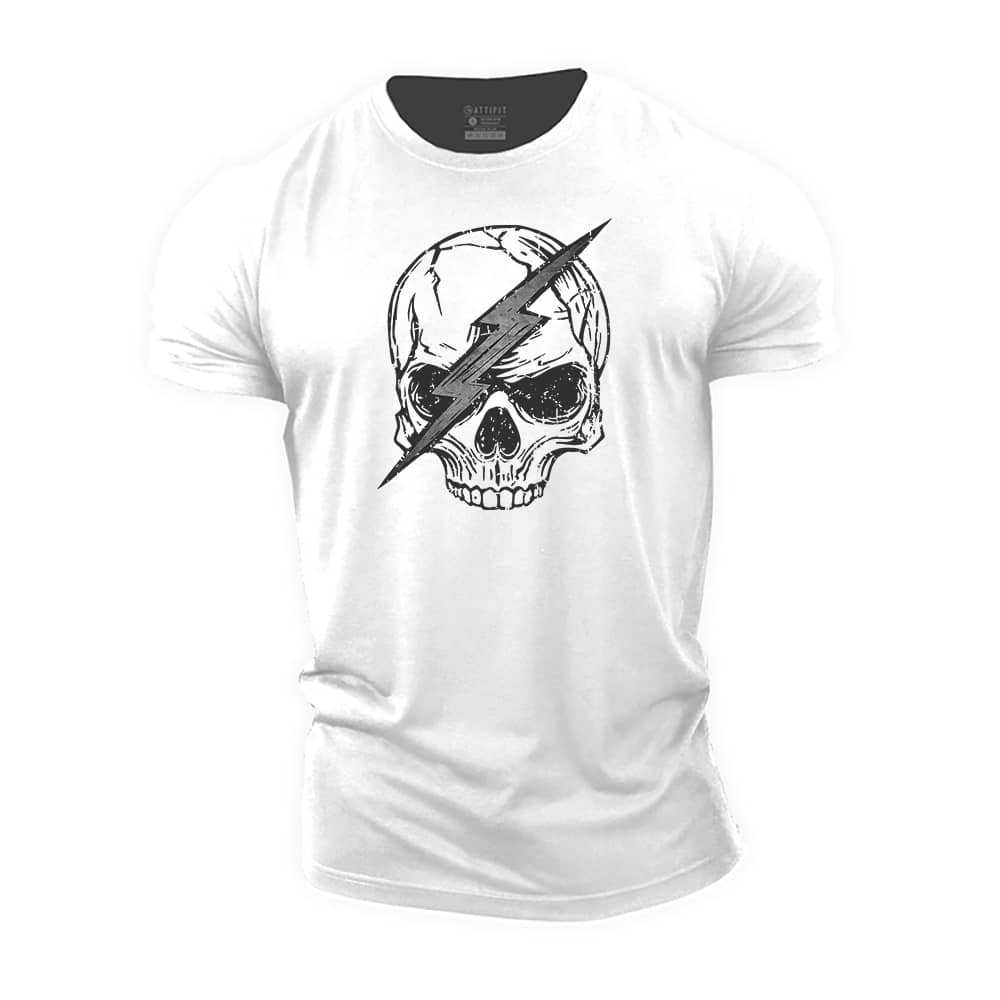 Lightning Skull Cotton T-shirt