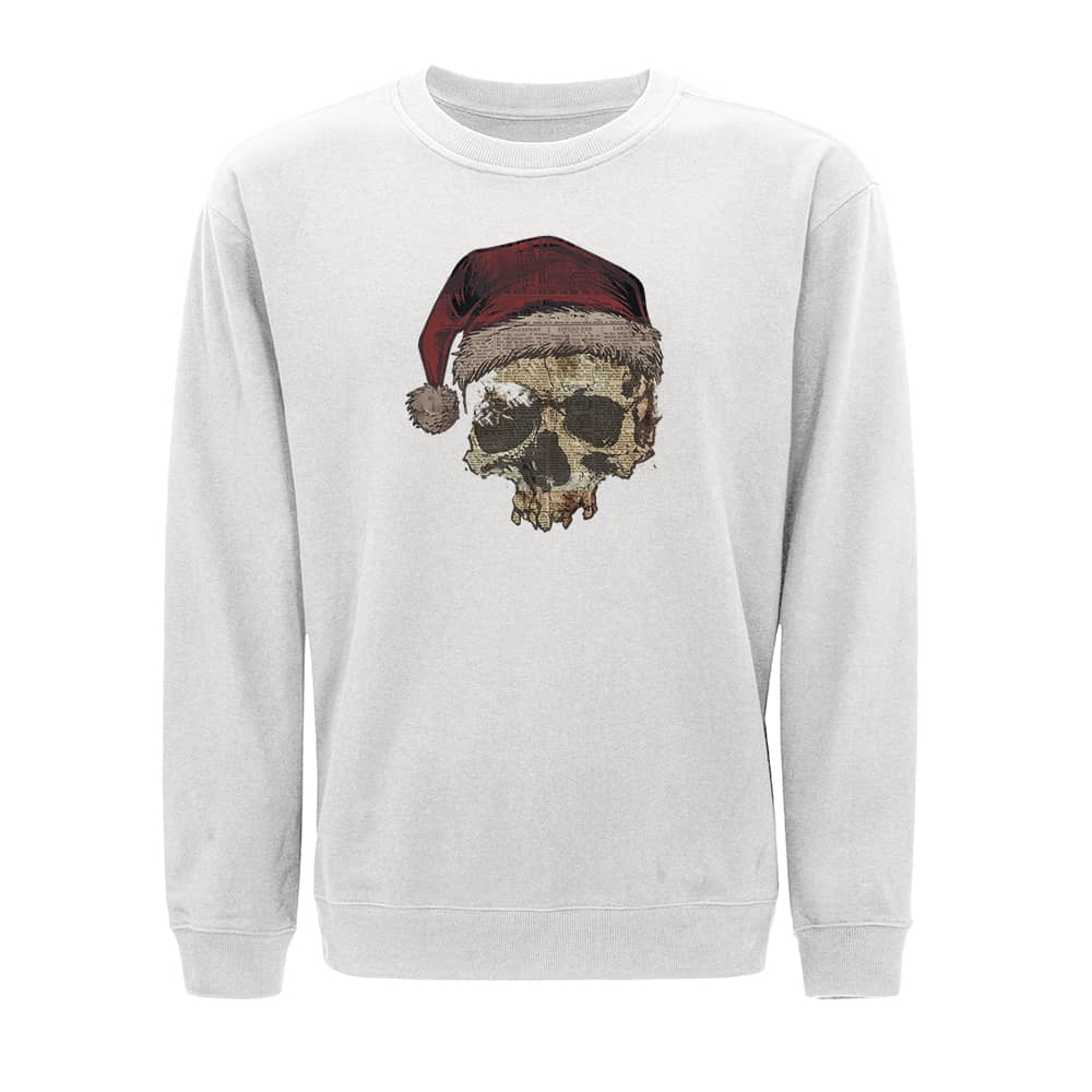 Christmas Skull Newspaper Crewneck Sweatshirt