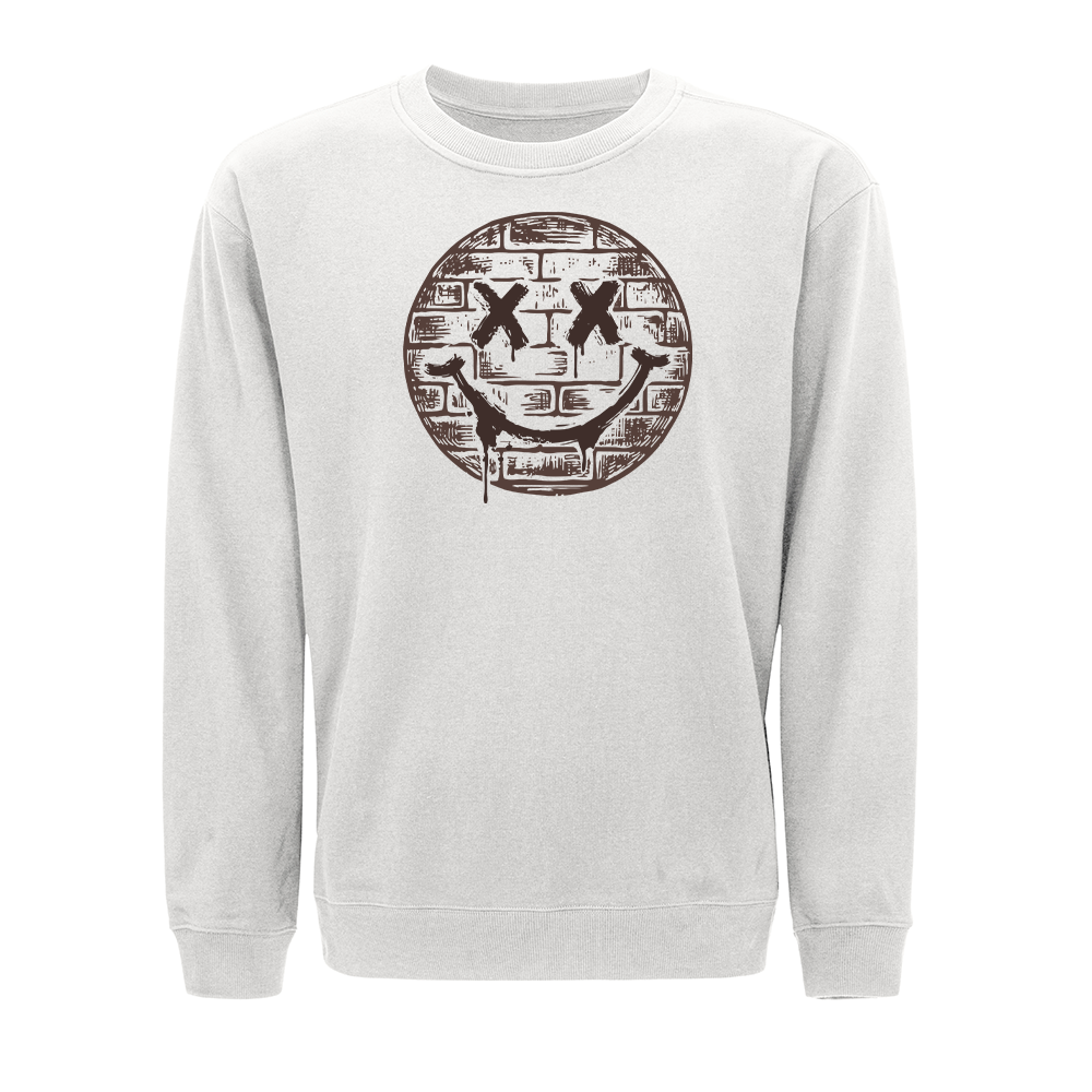 Brick Wall Effect Smile Crewneck Sweatshirt