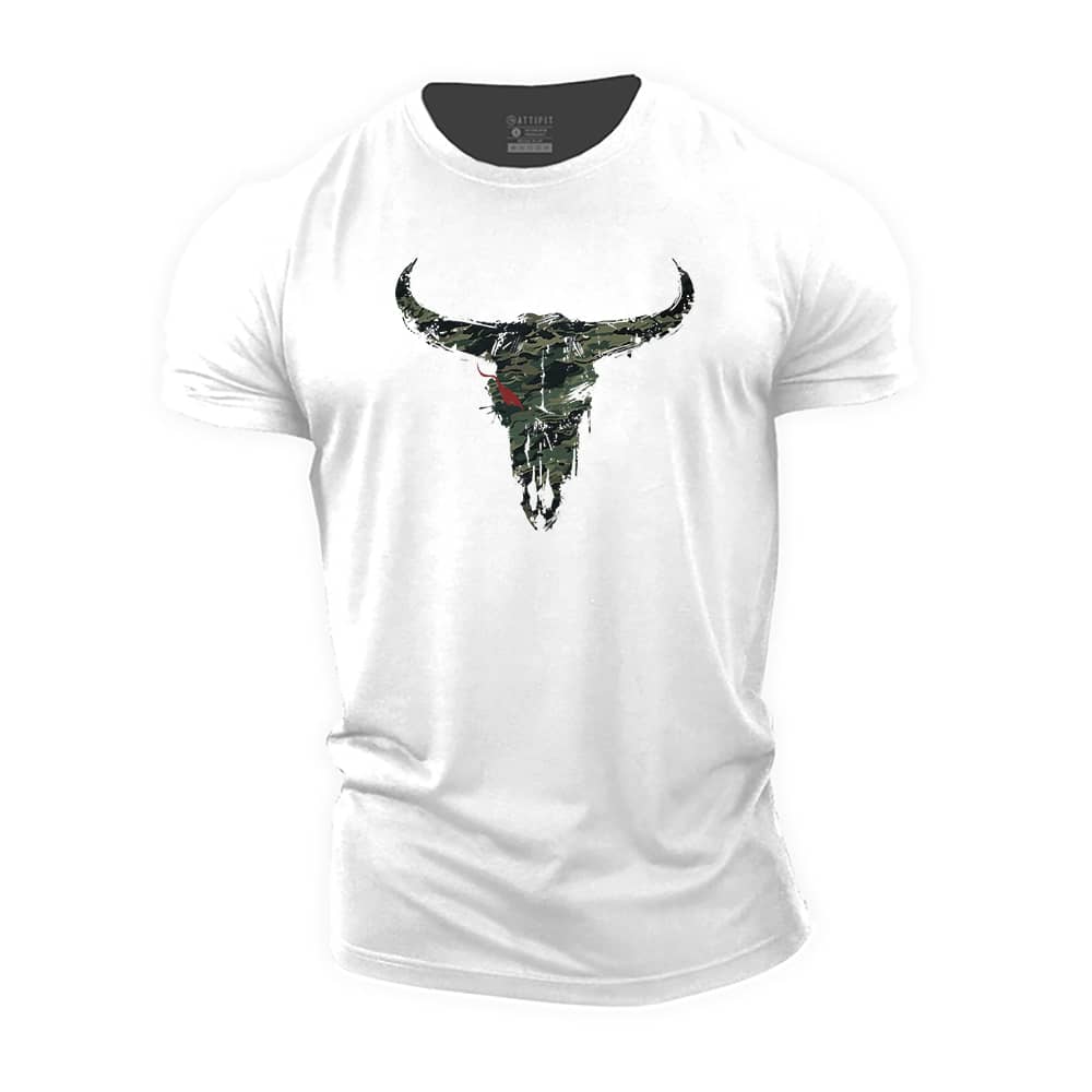 Camouflage Bull Cotton T-Shirt